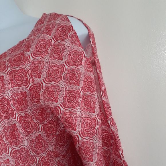 Ellos Red Floral Lightweight Dress 10 or 12 NWT - Picture 5 of 10